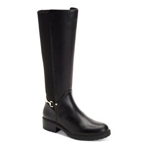 GIANI BERNINI Womens Black Barnibee Round Toe Block Heel Zip-Up Riding Boot 5 M